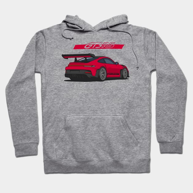 Rear car 911 gt3 rs red Hoodie by creative.z